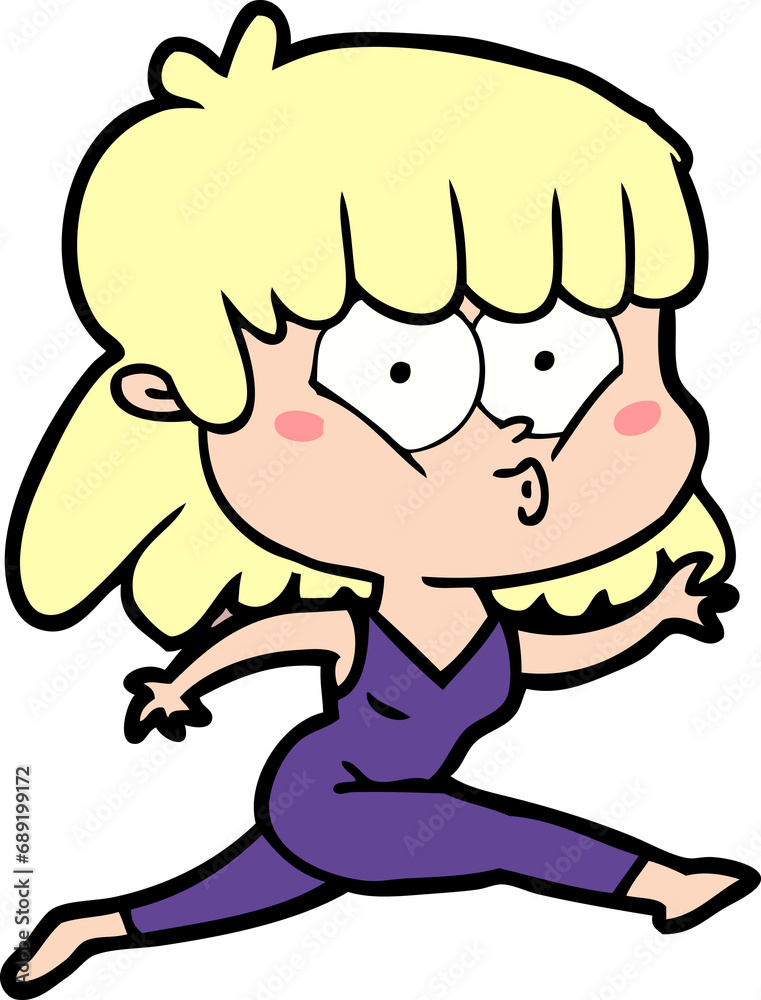 cartoon woman running cartoon woman running
