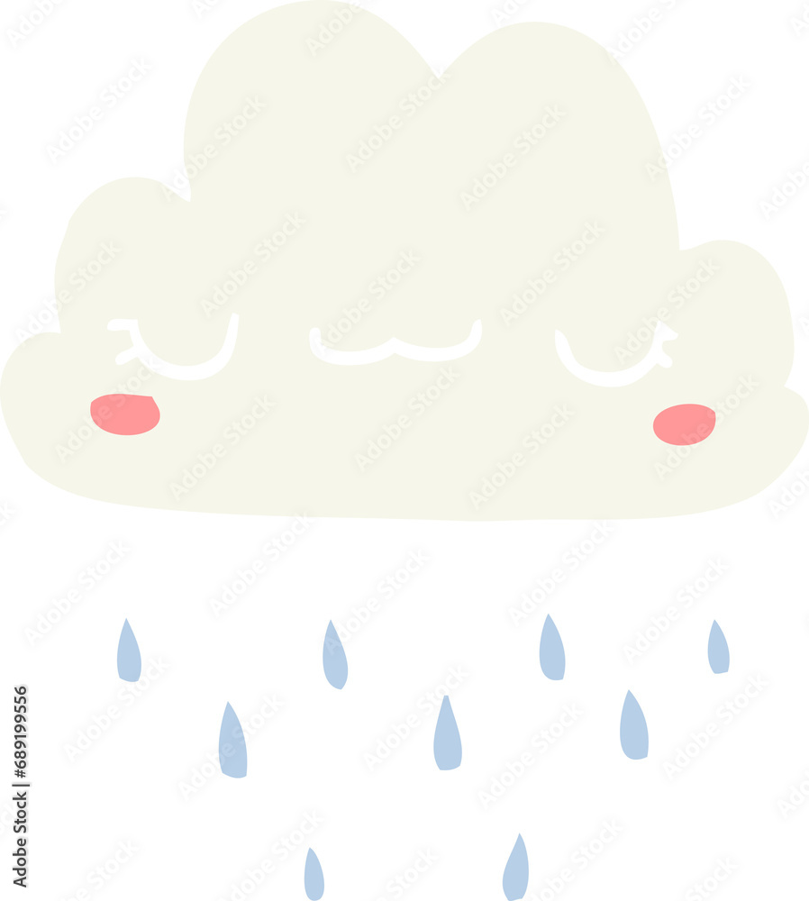 flat color style cartoon storm cloud