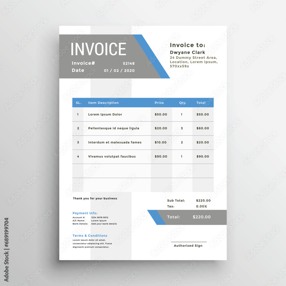 Minimal Invoice Layout Minimal Invoice Layout