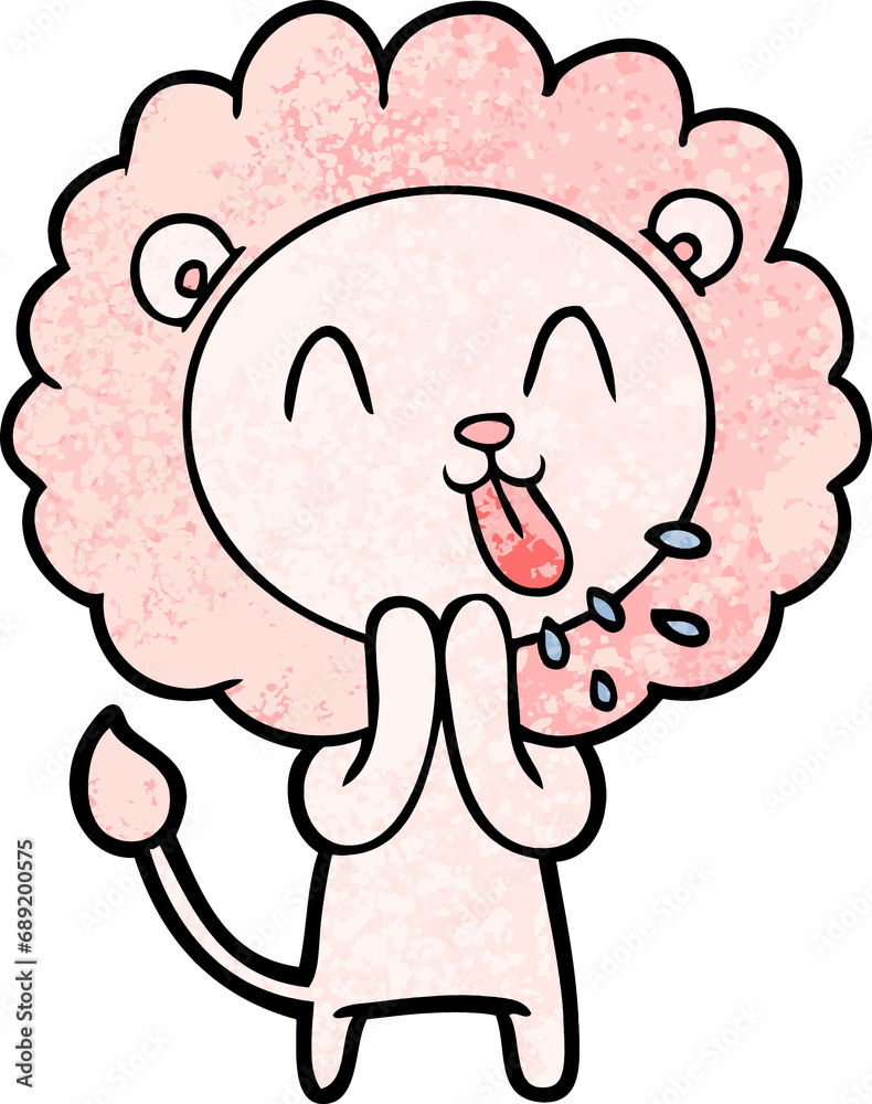 Naklejka premium happy cartoon lion