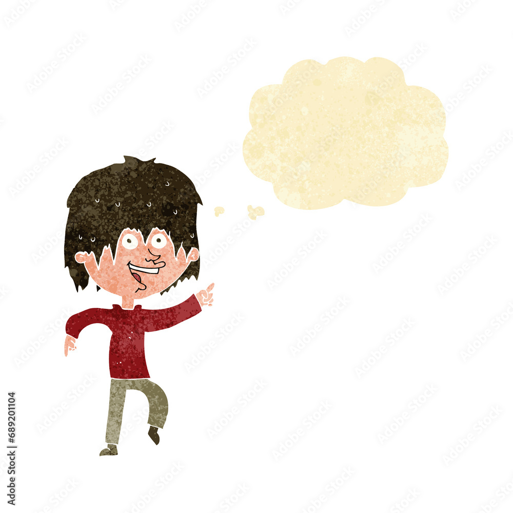 cartoon happy boy with thought bubble cartoon happy boy with thought bubble