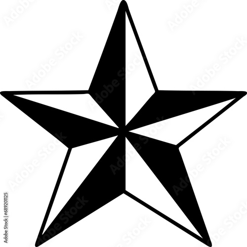 tattoo in black line style of a star