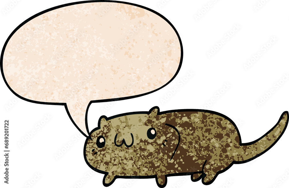 cartoon cat with speech bubble in retro texture style cartoon cat with speech bubble in retro texture style