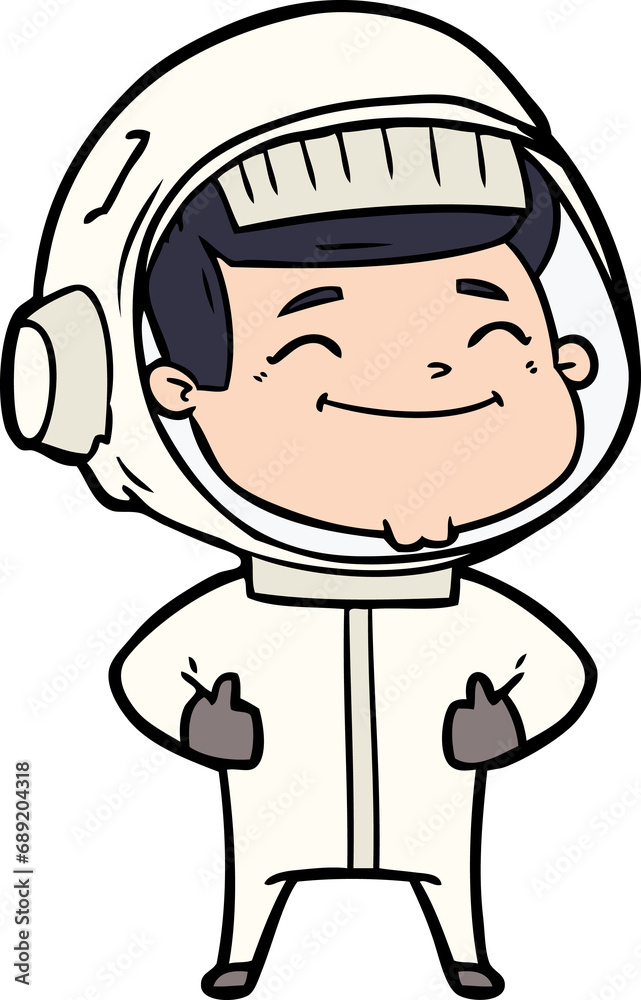 happy cartoon astronaut
