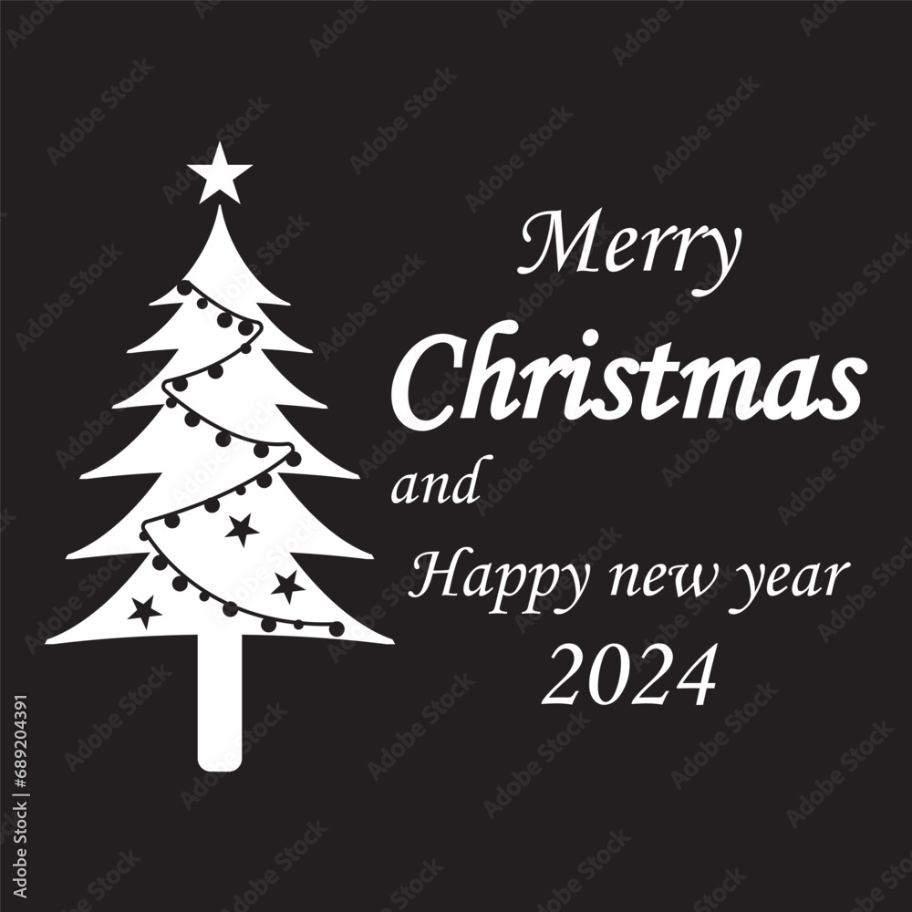 Happy New Year and Merry Christmas logo Happy New Year and Merry Christmas logo