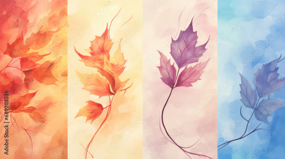 Yellow maple leaves nature background background seasonal texture red fall autumn