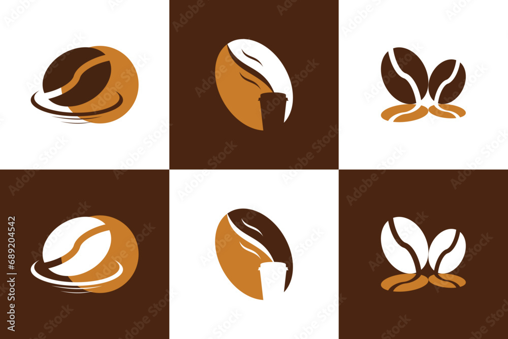 set of coffee logo design