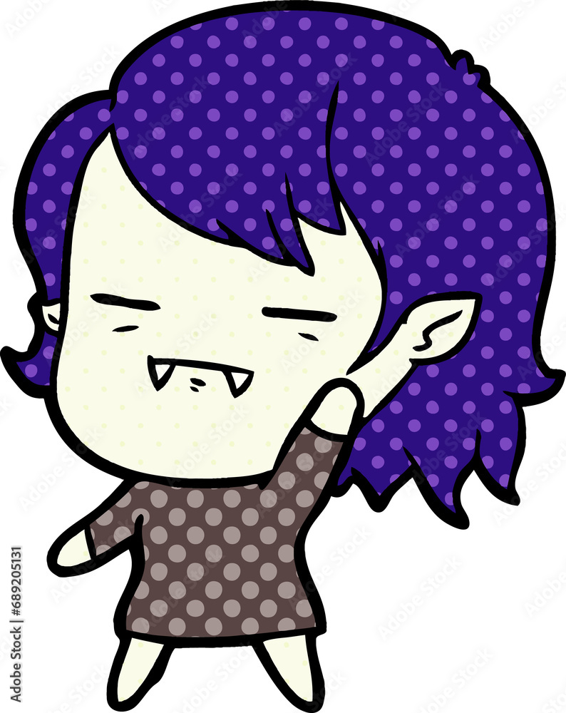 Obraz premium cartoon undead vampire girl