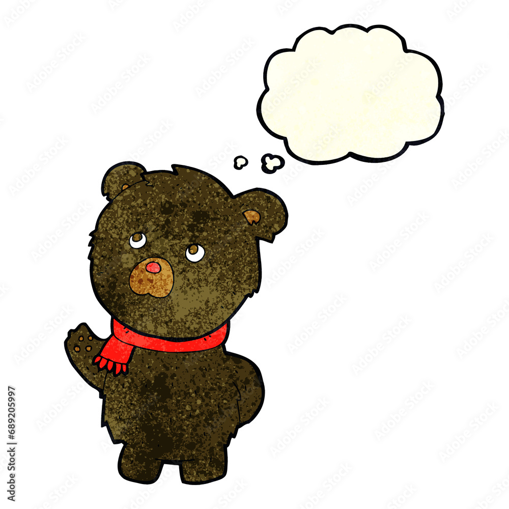 cartoon cute black bear with thought bubble cartoon cute black bear with thought bubble