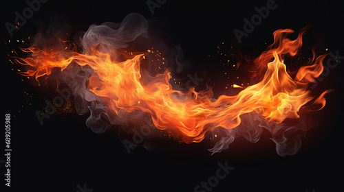 Vibrant Abstract Fire and Sparks: Explosive Embers in Motion - Dynamic Flames and Colorful Heatwave for Mesmerizing Artistic Creations in High-Energy Scenes.