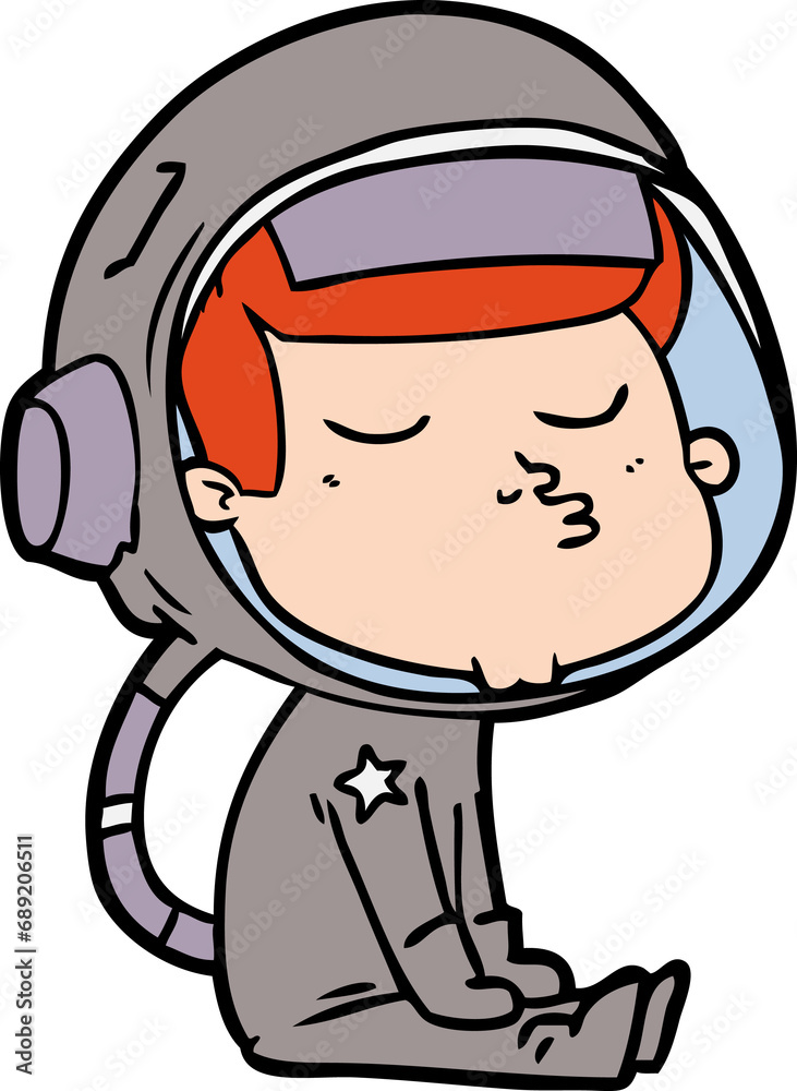 cartoon confident astronaut cartoon confident astronaut
