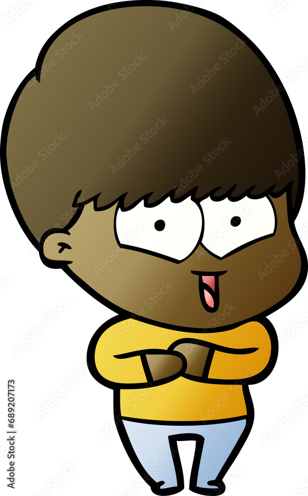 Obraz premium cartoon happy boy