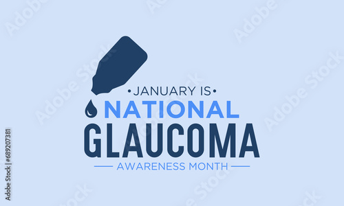 National Glaucoma Awareness month is observed every year in january. January is Glaucoma Awareness Month. Eye health and vision care concept for banner design. Vector illustration.