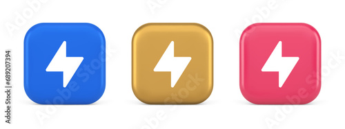 Free Download Charge power lightning button electricity thunderbolt arrow 3d realistic icon - GFXLoad