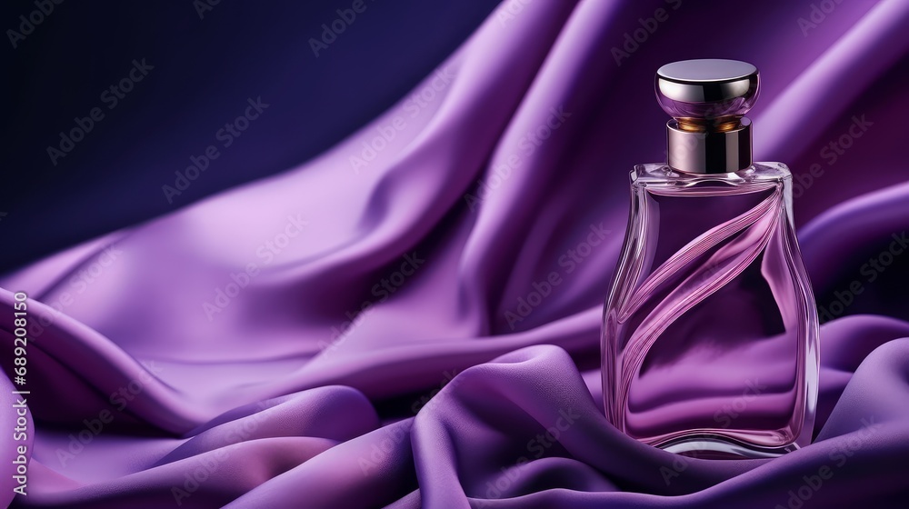 a beautiful purple perfume bottle shoot with purple background a beautiful purple perfume bottle shoot with purple background