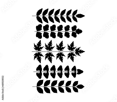 Hand-drawn laurel branch. Leaves victory line. Champion winner branch logo.