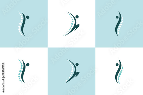 collection of chiropractic logo design with spine concept