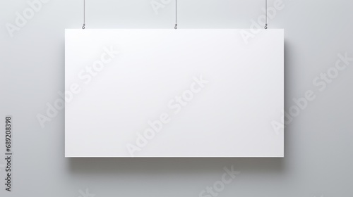 a blank white paper hanging on white wall photo