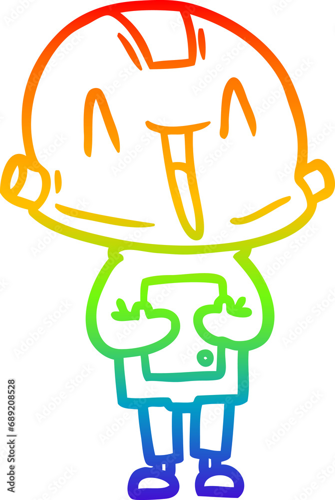 rainbow gradient line drawing of a cartoon robot rainbow gradient line drawing of a cartoon robot