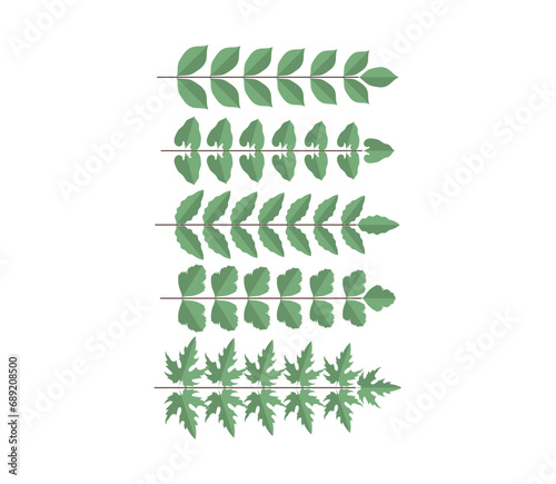 Hand-drawn laurel branch. Leaves victory line. Champion winner branch logo.