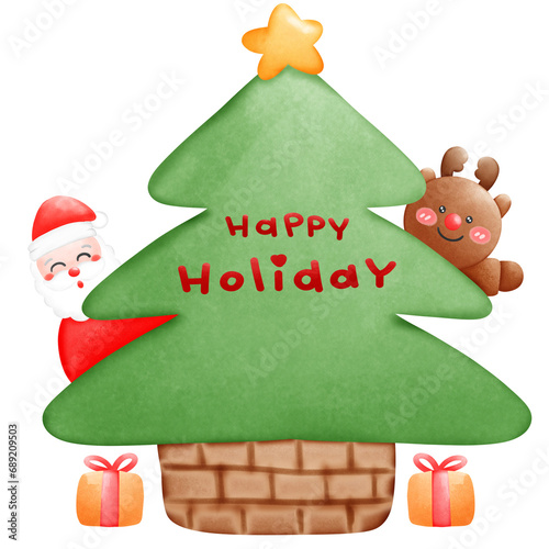 Santa with christmas tree