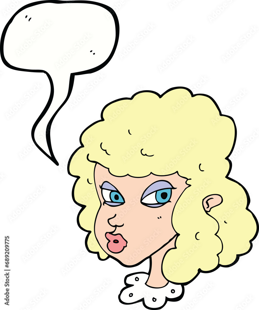 cartoon suspicious woman with speech bubble cartoon suspicious woman with speech bubble