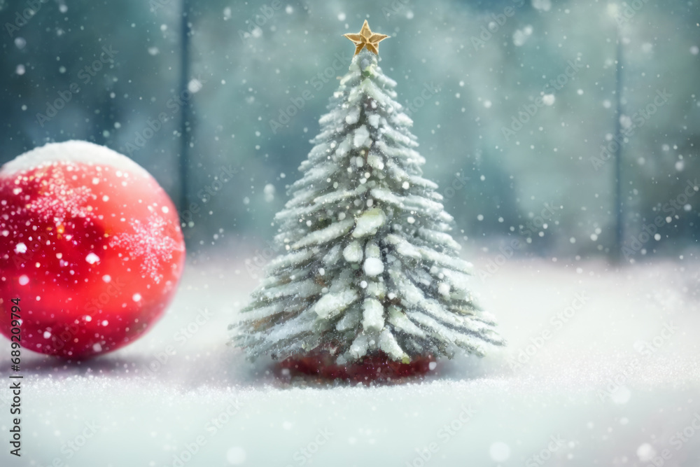 Winter Scene, Christmas Tree, New Year