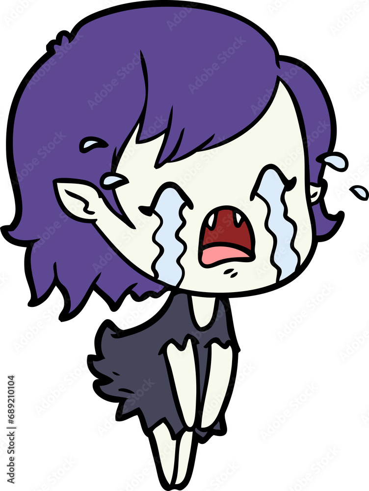 cartoon crying vampire girl