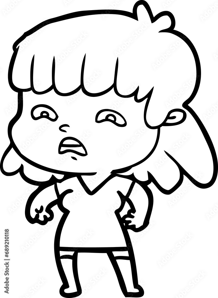cartoon worried woman cartoon worried woman