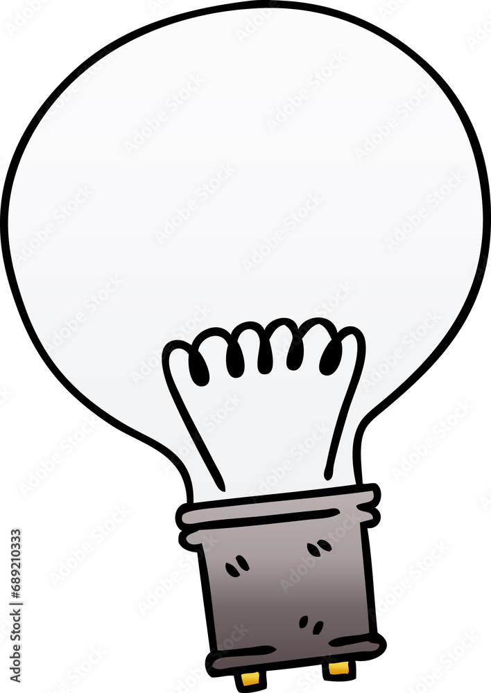 gradient shaded quirky cartoon light bulb gradient shaded quirky cartoon light bulb