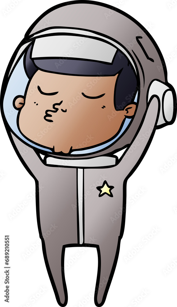 cartoon confident astronaut