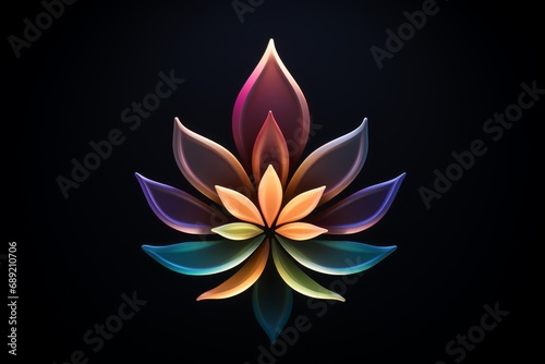 an illusion flower design logo on black background