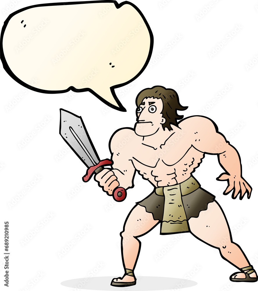 cartoon fantasy hero man with speech bubble cartoon fantasy hero man with speech bubble