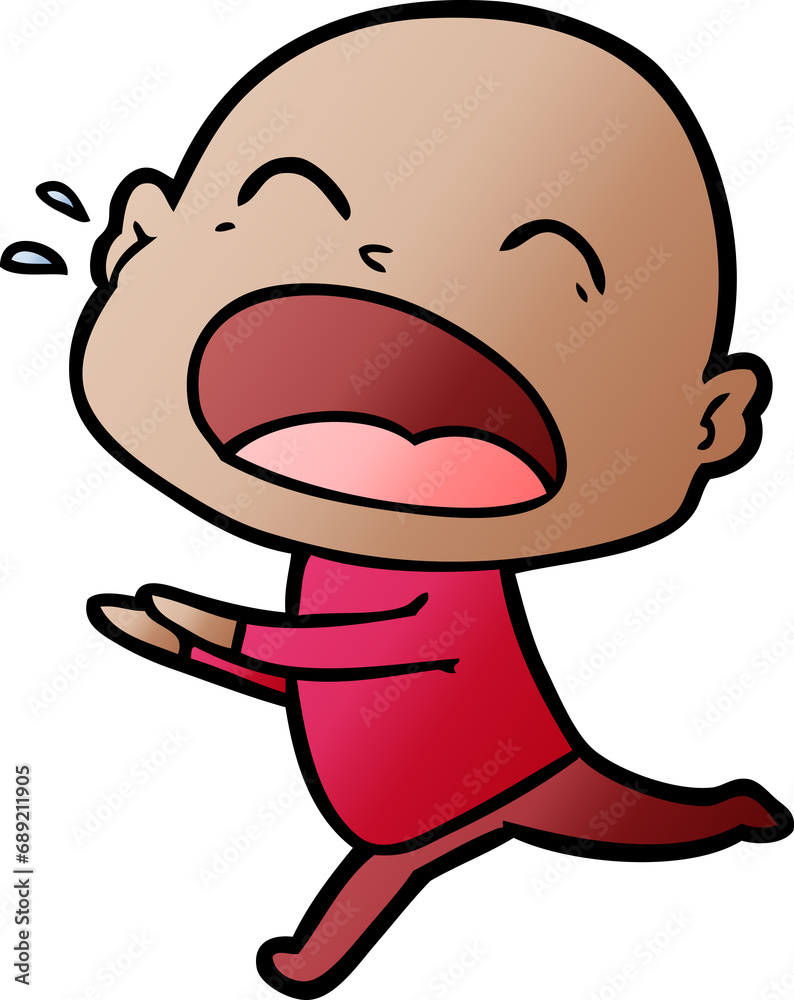 cartoon shouting bald man cartoon shouting bald man