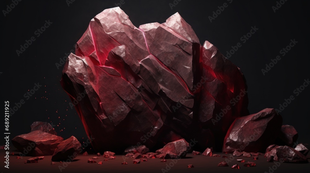 attractive image of a ruby rock texture - obrazy, fototapety, plakaty 