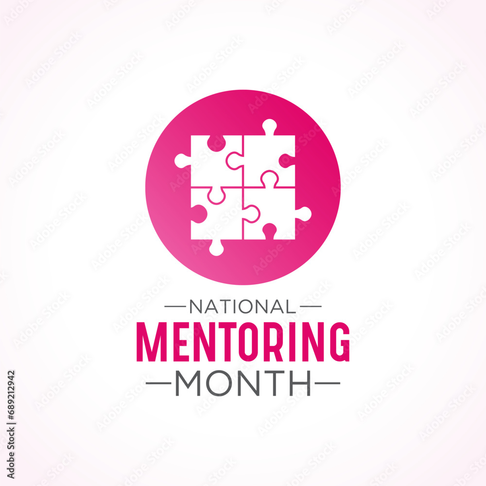 National Mentoring Month is observed every year in January. January is National Mentoring Month. Holiday concept for banner, greeting card, poster with background design. Vector illustration.