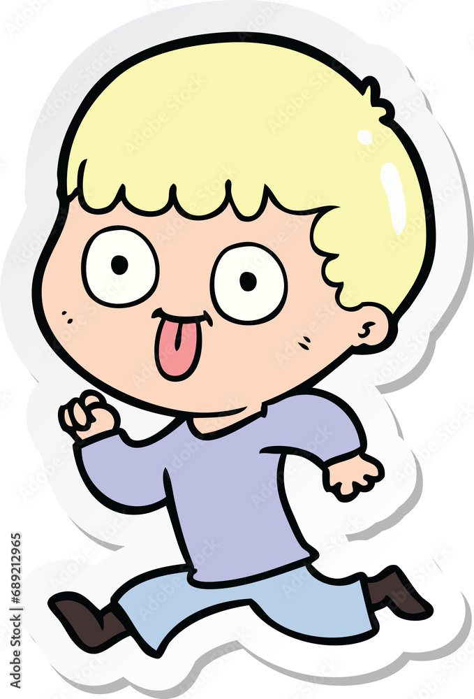 sticker of a cartoon man staring