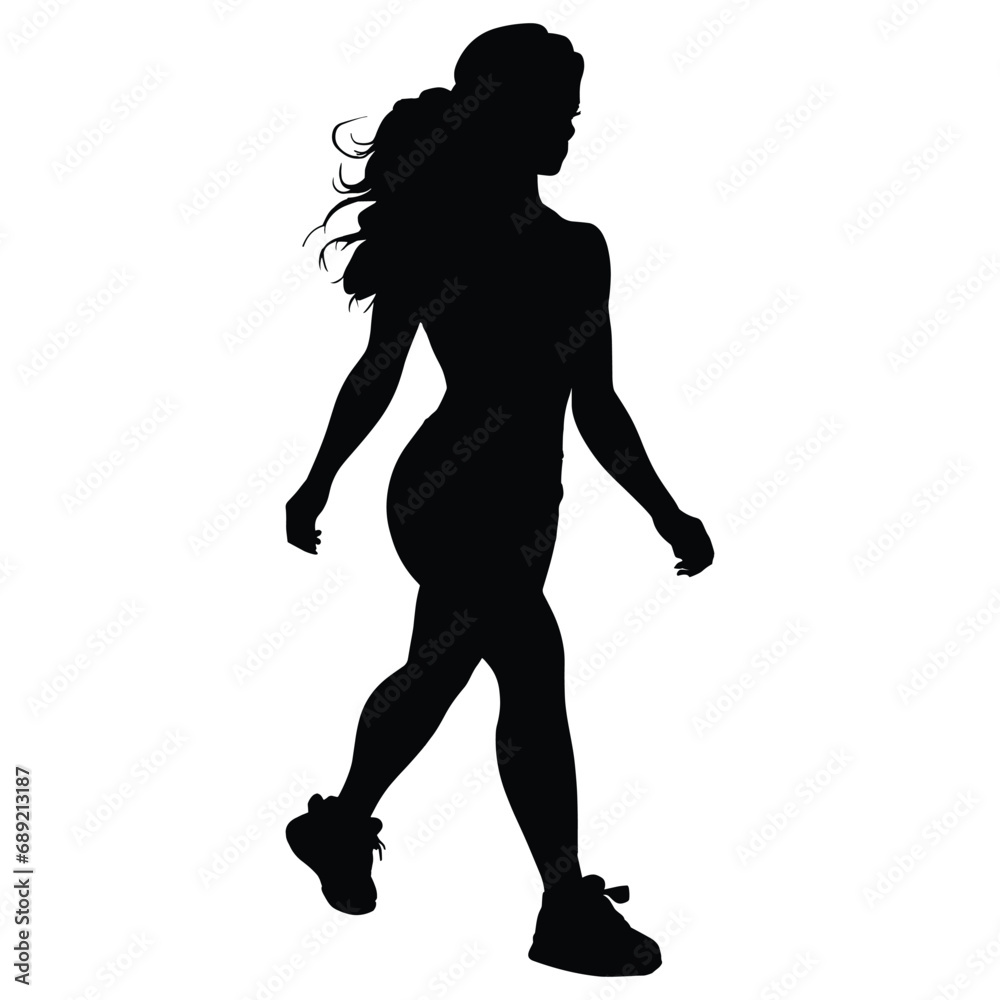 silhouette of a girl on white