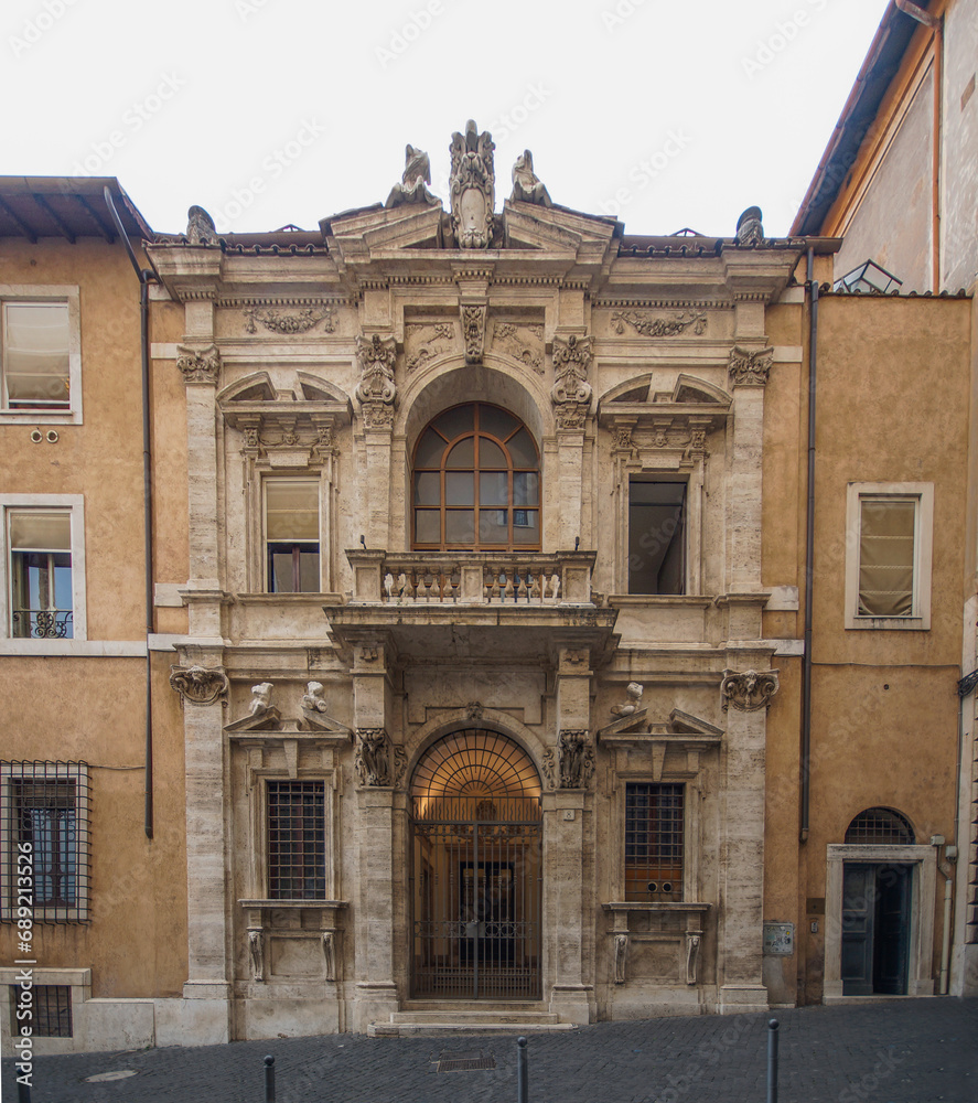 Photo of the historic building of the Governor's Treasury in Rome next to the Capitoline Square, Italy