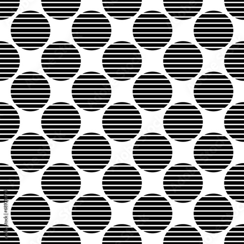 black and white pattern circles cuts effects repeated design tile fabric textile fashion style mosaic element ornament on white background