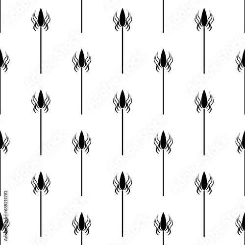seamless pattern with flowers trees leaf floral black art oak pattern decoration design vector illustration