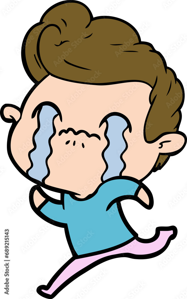 cartoon man crying