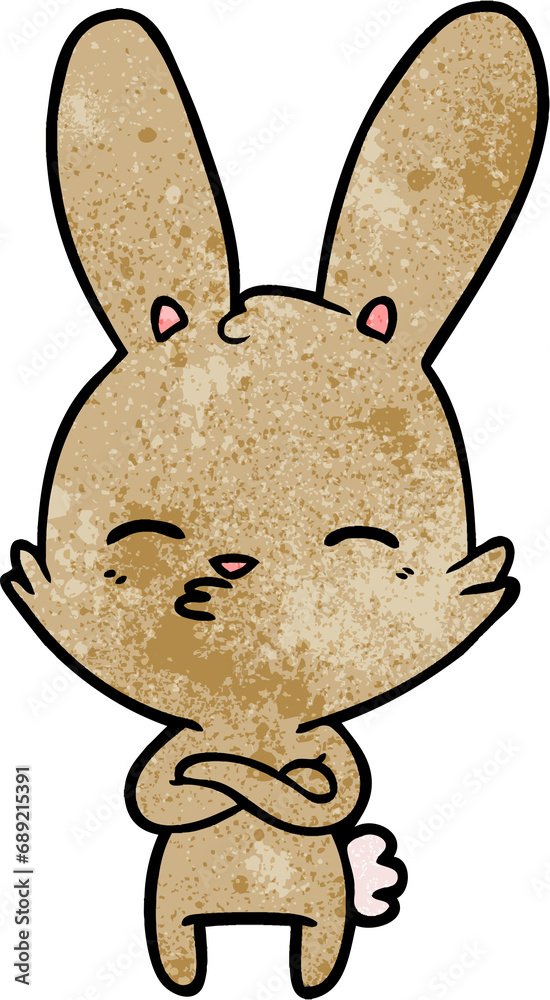 Obraz premium curious bunny cartoon