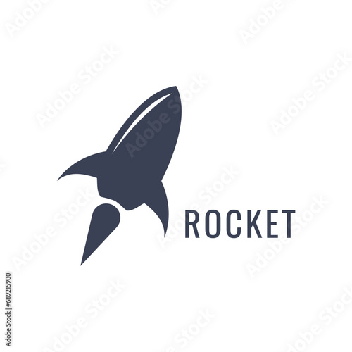 Fototapeta Naklejka Na Ścianę i Meble -  Rocket Logo Template in Flat Style