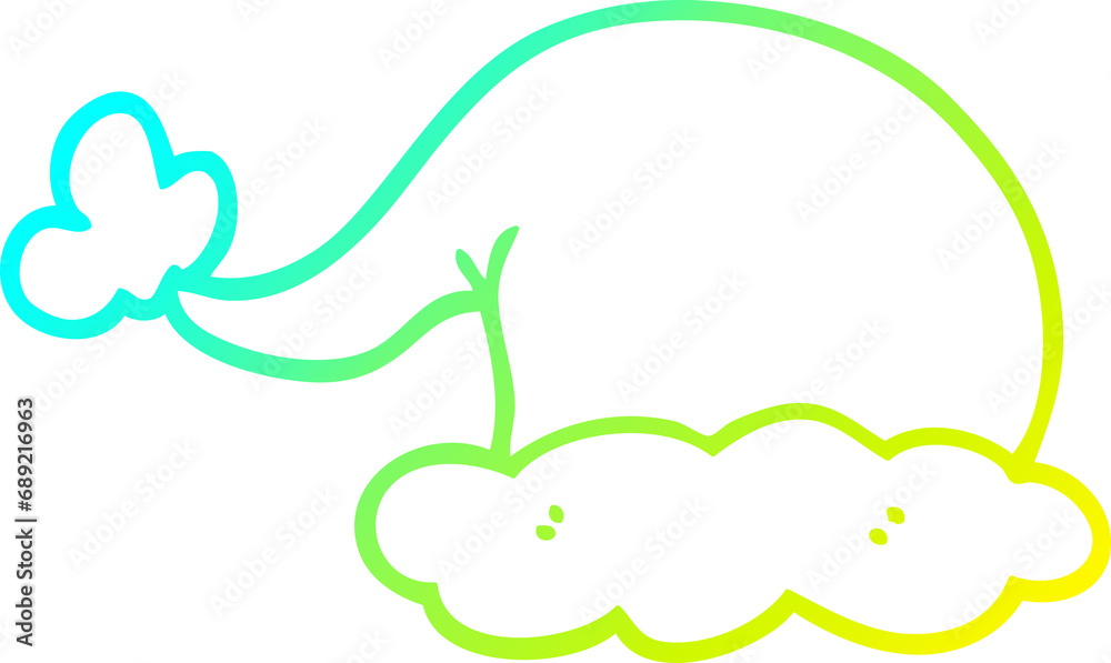 cold gradient line drawing of a cartoon elf hat cold gradient line drawing of a cartoon elf hat