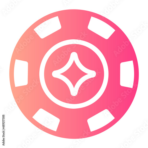 poker chip gradient icon