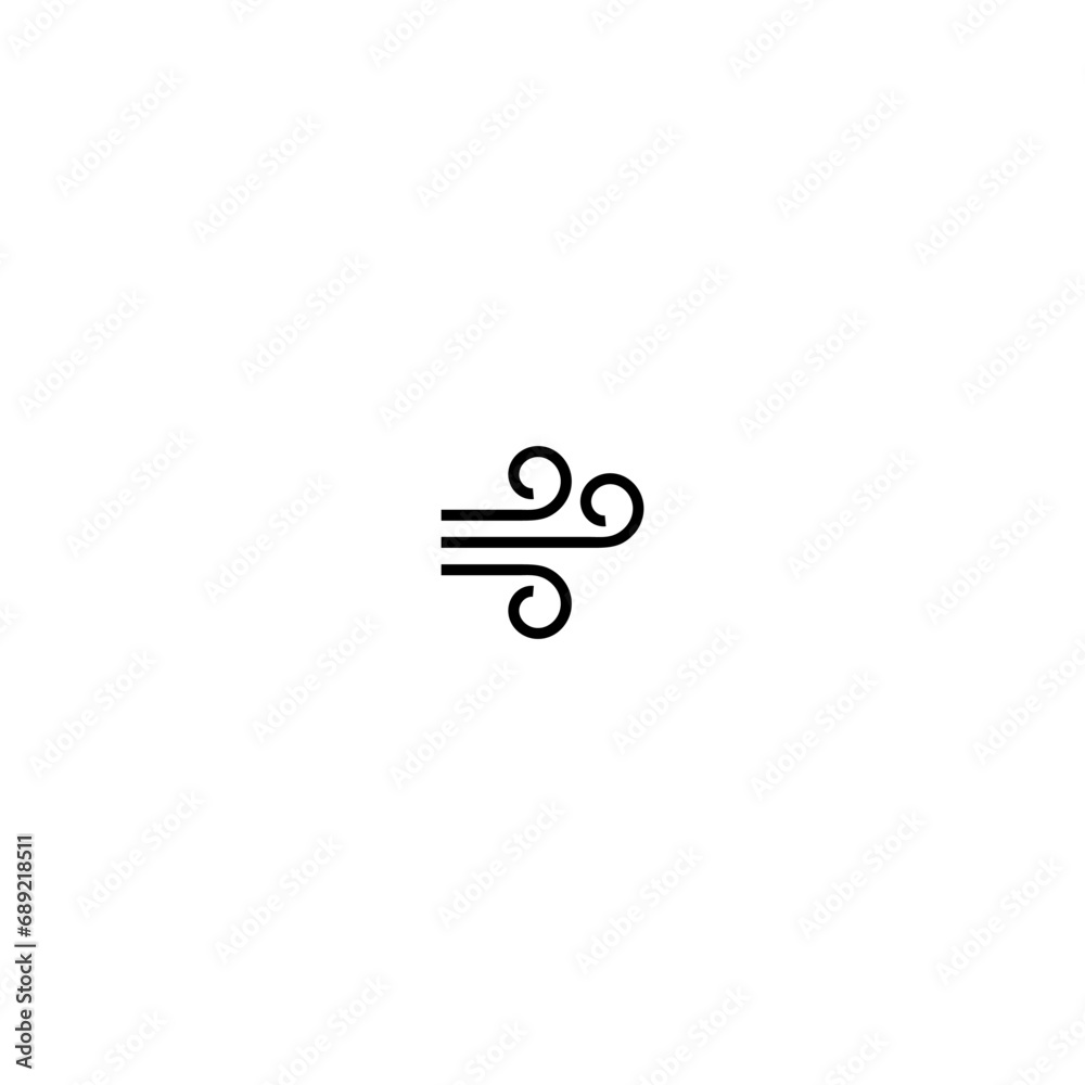 Wind icon in flat style illustration on white isolated background. Wind icon in flat style illustration on white isolated background.