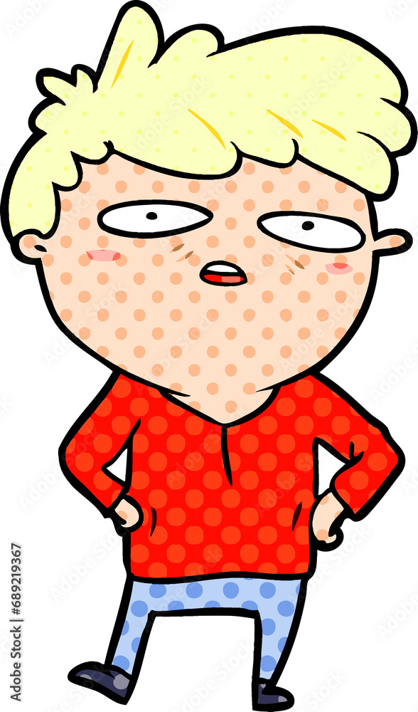 Obraz premium cartoon impatient man