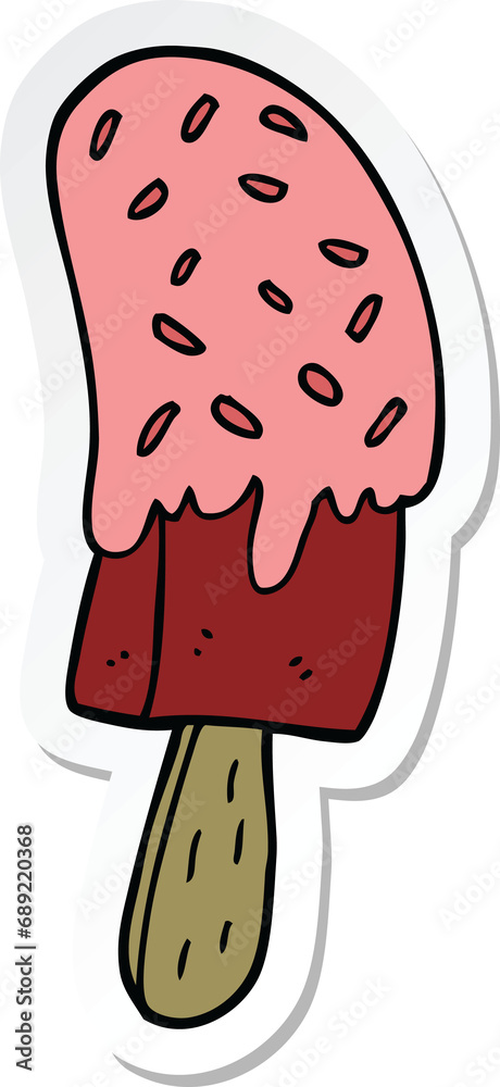 sticker of a cartoon ice cream lolly sticker of a cartoon ice cream lolly