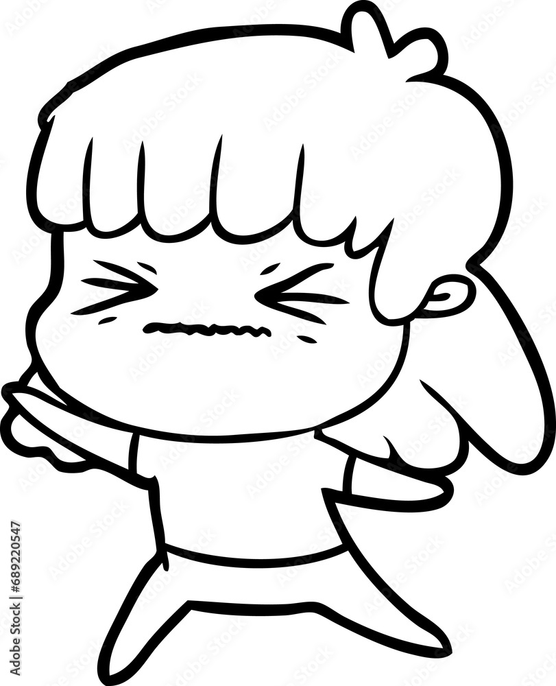 cartoon angry girl